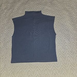 Sleeveless Mock Neck Top in Blue